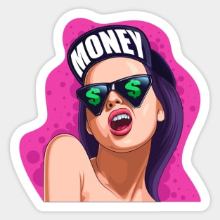 Girls love money. Sticker